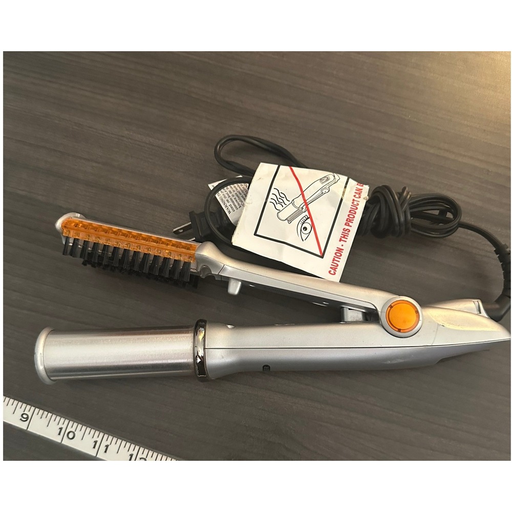 InStyler IS1001 Silver Orange 1.25" Rotating Hot Iron Hair Styler Brush 135W